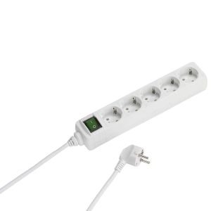 Vivanco REGLETA 5 Tomas con INTERRUCTOR Blanco – 1.4 Metros Cable