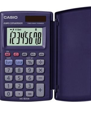 Casio HS-8VERA – Calculadora de bolsillo con tapa,10.4 x 6.2 x 1cm, Azul marino