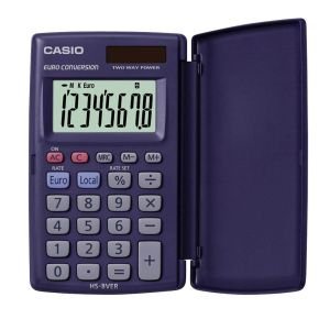 Casio HS-8VERA – Calculadora de bolsillo con tapa,10.4 x 6.2 x 1cm, Azul marino