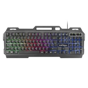 Mars Gaming MK120ES, Teclado Gaming FRGB, Aluminio, Antighosting, Soporte Smartphone, Gris y Negro, Idioma Español