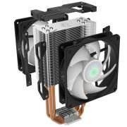 Cooler Master Hyper 212 LED Turbo ARGB Disipador CPU – Acabado en Aluminio Negro Azabache, 4 Tubos de Calor Contacto Directo con Aletas, 2 Ventiladores SickleFlow 120 ARGB, Controlador LED ARGB – ARGB