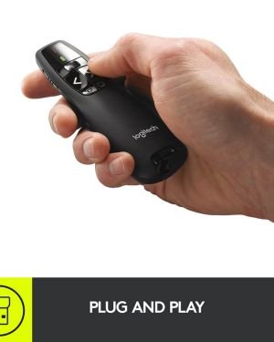 Logitech R400 Presentador Inalámbrico con Receptor USB Compatible con PC, Negro