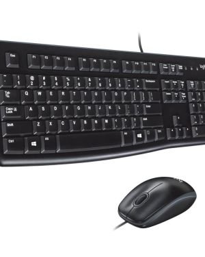 Teclado y Ratón Logitech Desktop MK120 USB Plug-and-Play, Compatible con PC y Portátil, Disposición QWERTY Español – Negro