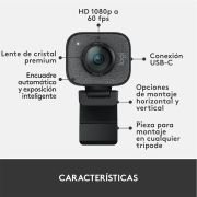 Webcam Logitech StreamCam/ Enfoque Automático/ 1920 x 1080 Full HD/ Negra