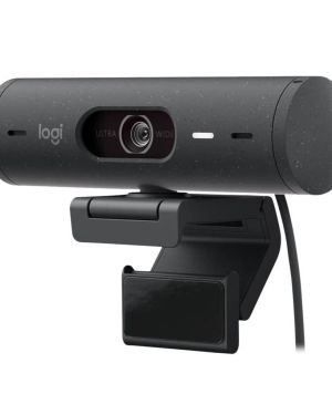 Logitech Brio 500 HD Webcam Ajuste Luz, Reducción Ruido, Cubierta Privacidad Cámara Web, Cable USB-C, Streaming – Grafito