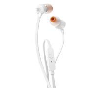 JBL T110 Auriculares In Ear con Pure Bass con manejo de un Solo botón y micrófono, Color Blanco