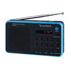 Sunstech RPDS32BL – Radio portátil Digital (Am/FM, USB, SD, MMC, 1.5 W), Color Azul