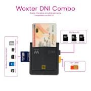 Lector de DNI y Tarjetas Woxter Combo PE26-025/ Negro