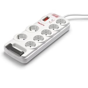 Regleta con interruptor Salicru SAFE 7/ 7 Tomas de corriente/ Cable 1.8m/ Blanca