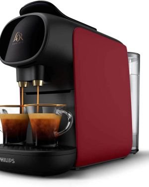 Cafetera de Cápsulas Philips L’Or Barista Sublime LM9012/55/ Compatible cápsulas Nespresso y L’OR/ Negra y Roja/ Incluye 50 Cápsulas