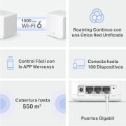 MERCUSYS Halo H1500X(3-Pack)-AX1500 Sistema WiFi 6 Mesh, 3X Puerto Gigabit Ethernet