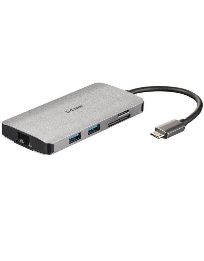 Docking USB Tipo-C D-Link DUB-M810/ 3xUSB/ 1xUSB Tipo-C/ 1xThunderbolt/ 1xHDMI/ 1xRJ45/ 1xLector tarjetas/ Gris