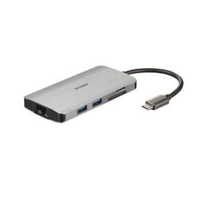 Docking USB Tipo-C D-Link DUB-M810/ 3xUSB/ 1xUSB Tipo-C/ 1xThunderbolt/ 1xHDMI/ 1xRJ45/ 1xLector tarjetas/ Gris