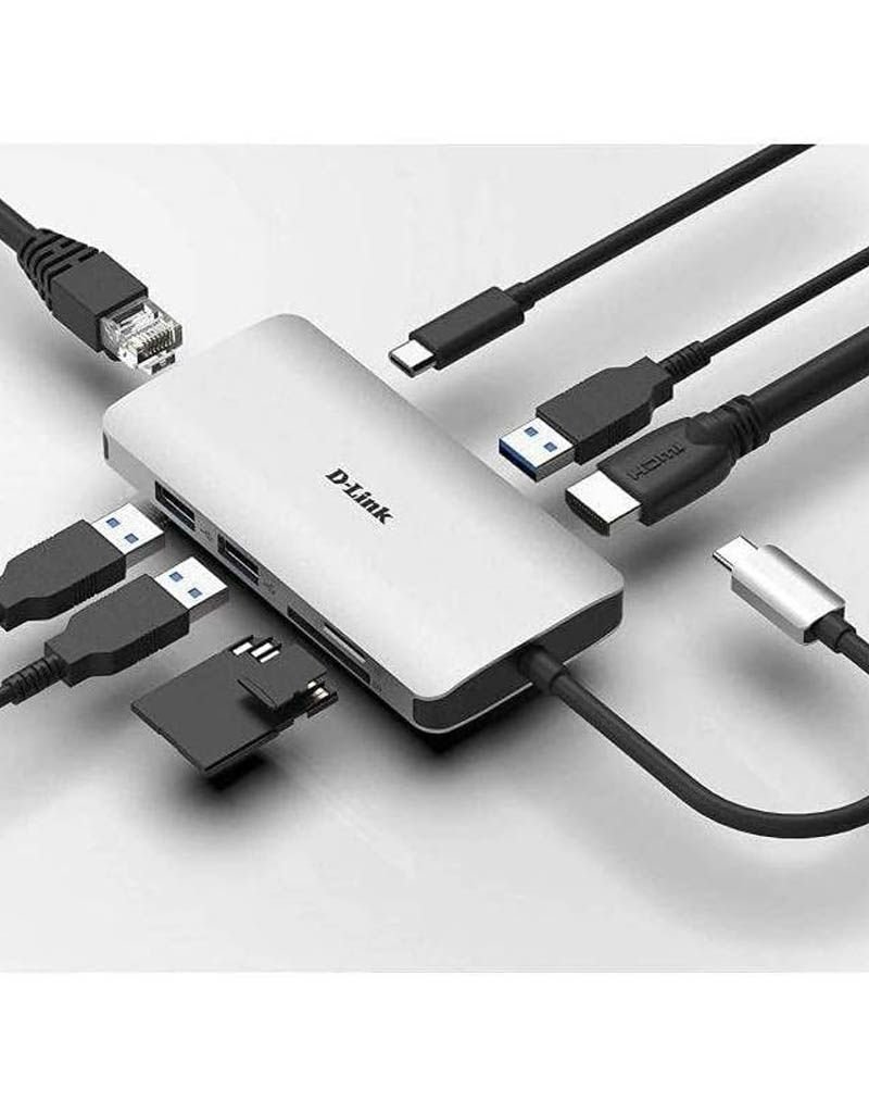 Docking USB Tipo-C D-Link DUB-M810/ 3xUSB/ 1xUSB Tipo-C/ 1xThunderbolt/ 1xHDMI/ 1xRJ45/ 1xLector tarjetas/ Gris