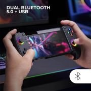 Gamepad Mars Gaming MGPX Inalámbrico Compatilidad PC, Android, iOS y Consolas, USB-C y Funda, Negro