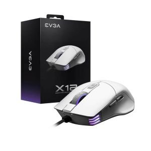 Ratón Gaming EVGA X12/ Hasta 16000 DPI/ Blanco