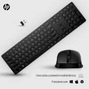 Teclado y Ratón Inalámbricos HP 650/ QWERTY Español, Color Negro