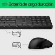 Teclado y Ratón Inalámbricos HP 650/ QWERTY Español, Color Negro