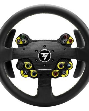 Thrustmaster EVO Racing 32R Leather, Aro de Volante Redondo Forrado en Cuero y Buje Desmontable, para PC, PlayStation 4, PlayStation 5, Xbox, Xbox One