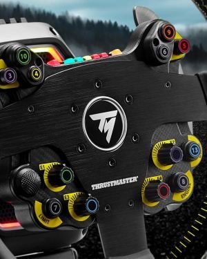 Thrustmaster EVO Racing 32R Leather, Aro de Volante Redondo Forrado en Cuero y Buje Desmontable, para PC, PlayStation 4, PlayStation 5, Xbox, Xbox One