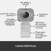 Webcam Logitech StreamCam/ Enfoque Automático/ 1920 x 1080 Full HD/ Blanca