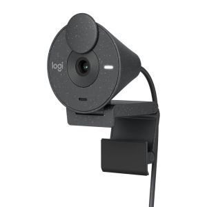 Logitech Brio 300 Full HD Webcam, obturador de privacidad, micrófono con reducción de ruido, USB-C