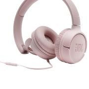 JBL Tune 500 – Auriculares supraaurales de cable y control remoto de un solo botón, micrófono incluido, asistente de voz, rosa