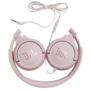 JBL Tune 500 – Auriculares supraaurales de cable y control remoto de un solo botón, micrófono incluido, asistente de voz, rosa