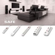 Regleta con interruptor Salicru SAFE 6/ 6 Tomas de corriente/ Cable 1.5m/ Blanca