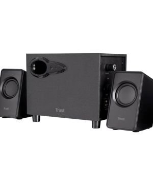 Trust Avora 2.1 – Conjunto de Altavoces con Subwoofer, 18 W para PC, Ordenador, Portátil, Música, Youtube – Negro