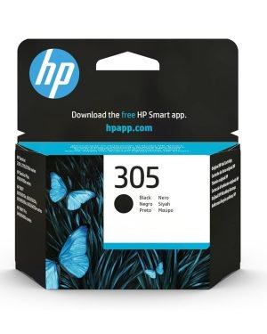 HP 305 3YM61AE, Negro, Cartucho Original de Tinta, Compatible con impresoras de inyección de Tinta HP DeskJet Serie 2700, 4100, Envy Serie 6020, 6030, 6420, 6430