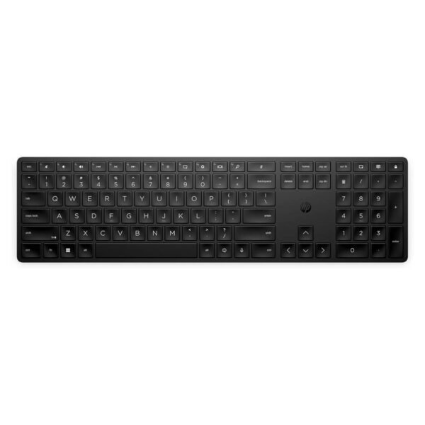 HP 450 Teclado Inalámbrico Programable QWERTY Español (Puerto USB-A, 20 Teclas Personalizables, hasta 6° de Inclinación, Windows 11, Windows 10, MAC) Color Negro