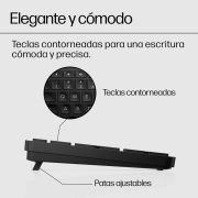 HP 450 Teclado Inalámbrico Programable QWERTY Español (Puerto USB-A, 20 Teclas Personalizables, hasta 6° de Inclinación, Windows 11, Windows 10, MAC) Color Negro