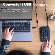 Trust Xalas Teclado Numérico USB para PC Portátil y Ordenador, Numpad Ultradelgado, Mini Teclado Portátil con 5 Teclas Adicionales, Perfil Bajo, Cable de 1,5 m, Cálculo de Números Oficina