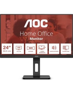 Monitor AOC 24E3QAF 23.8″/ Full HD/ Multimedia/ Regulable en altura/ Negro