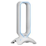 SOPORTE DE AURICULARES CON HUB USB 2×2.0 MARS GAMING CON ILUMINACION RGB FLOW COLOR WHITE