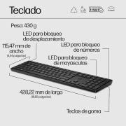 HP 450 Teclado Inalámbrico Programable QWERTY Español (Puerto USB-A, 20 Teclas Personalizables, hasta 6° de Inclinación, Windows 11, Windows 10, MAC) Color Negro