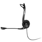 Logitech 960 Auriculares con Cable, Sonido Estéreo con Micrófono con Cancelación de Ruido, USB, Peso Ligero, Controles Integrados en el Cable, PC/Mac/Portátil , Negro