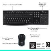 Teclado y Ratón Inalámbricos Logitech Wireless Combo MK270