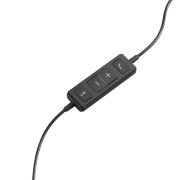Logitech H570e Auriculares con Cable, Estéreo con Micrófono con Cancelación de Ruido, USB, Controles Integrados con Botón de Silencio, Indicador Led, PC/Mac/Portátil, Negro
