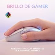 Logitech G G705 Ratón Inalámbrico Para Gaming, Iluminación LIGHTSYNC RGB Personalizable, Inalámbrico LIGHTSPEED, Conectividad Bluetooth, Ligero, PC/Mac/Portátil – Blanco