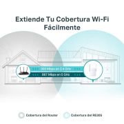 TP-Link RE305 – Repetidor WiFi AC1200, Doble Banda 5 GHz y 2.4 Ghz, Amplificador y Extensor, Modo AP, WPS Botón, Puerto Ethernet, Color Blanco