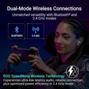 ASUS ROG Cetra True Wireless SpeedNova, Auriculares Gaming (2,4 GHz y Bluetooth 5.3, ROG SpeedNova, Audio de 24 bits y 96 kHz, micrófonos AI, ANC adaptativo, 46 Horas de autonomía), Blanco Lunar