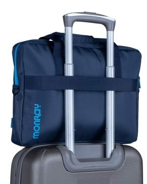 Maletín para Ordenador Portátil Monray Ginger para Portátiles hasta 15.6″/ Cinta para Trolley/ Azul