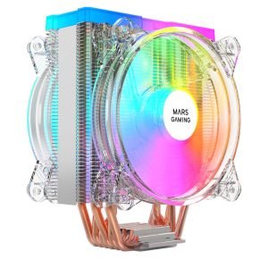 Mars Gaming MCPU66, Disipador CPU Triple ARGB, 6 Heatpipes HCT, TDP 220W, 2 Ventiladores 12cm