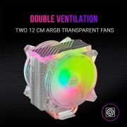 Mars Gaming MCPU66, Disipador CPU Triple ARGB, 6 Heatpipes HCT, TDP 220W, 2 Ventiladores 12cm