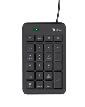 Trust Xalas Teclado Numérico USB para PC Portátil y Ordenador, Numpad Ultradelgado, Mini Teclado Portátil con 5 Teclas Adicionales, Perfil Bajo, Cable de 1,5 m, Cálculo de Números Oficina