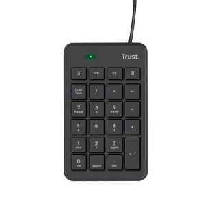 Trust Xalas Teclado Numérico USB para PC Portátil y Ordenador, Numpad Ultradelgado, Mini Teclado Portátil con 5 Teclas Adicionales, Perfil Bajo, Cable de 1,5 m, Cálculo de Números Oficina