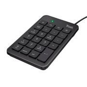 Trust Xalas Teclado Numérico USB para PC Portátil y Ordenador, Numpad Ultradelgado, Mini Teclado Portátil con 5 Teclas Adicionales, Perfil Bajo, Cable de 1,5 m, Cálculo de Números Oficina