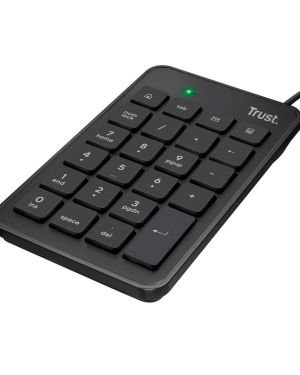 Trust Xalas Teclado Numérico USB para PC Portátil y Ordenador, Numpad Ultradelgado, Mini Teclado Portátil con 5 Teclas Adicionales, Perfil Bajo, Cable de 1,5 m, Cálculo de Números Oficina